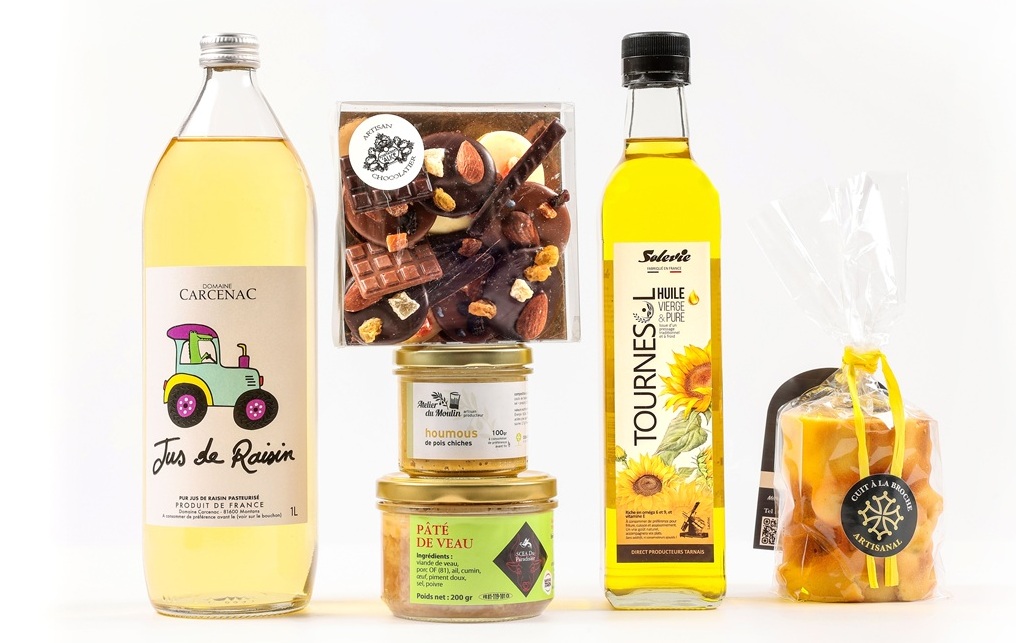 Coffret gourmand sans alcool Sam et ses six produits tarnais