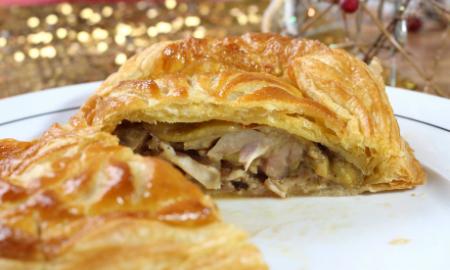 Tourte au poulet et au foie gras