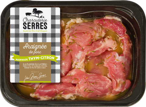 Araignée de porc marinée en barquette