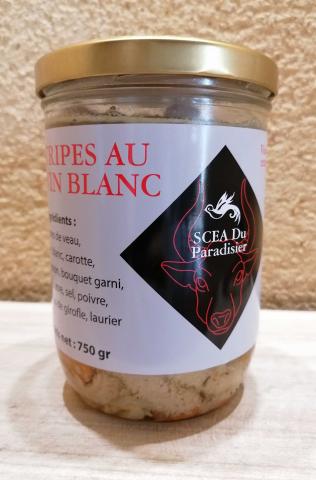 Bocal verre de tripes au vin blanc
