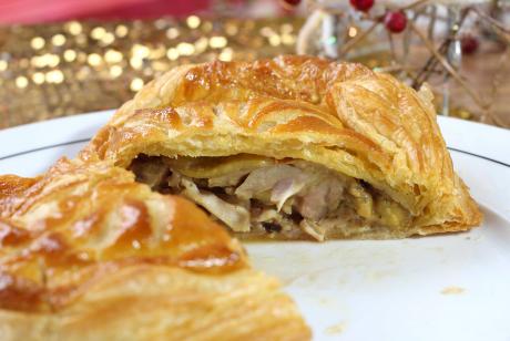 Tourte au poulet et au foie gras